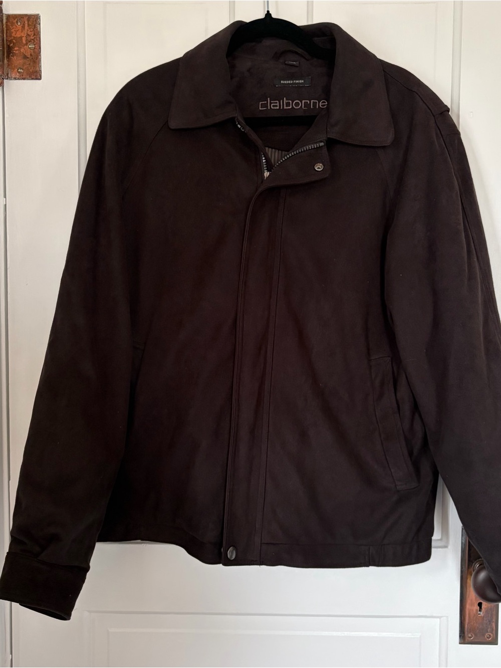 Claiborne Men's Sueded Finish Black Jacket